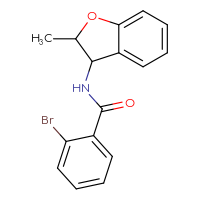 Chemical structure of 2-bromo-N-(2-methyl-2,3-dihydro-1-benzofuran-3-yl)benzamide - CSSB02041910979