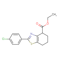 Chemical structure of ethyl 2-(4-chlorophenyl)-4,5,6,7-tetrahydro-1,3-benzothiazole-4-carboxylate - CSSB00025729435