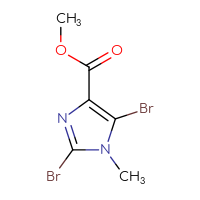 Chemical structure of methyl 2,5-dibromo-1-methyl-1H-imidazole-4-carboxylate - CSSB00103285851