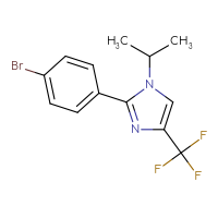Chemical structure of 2-(4-bromophenyl)-1-(propan-2-yl)-4-(trifluoromethyl)-1H-imidazole - CSSB20621662686