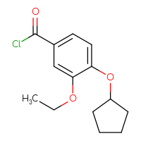 Chemical structure of 4-(cyclopentyloxy)-3-ethoxybenzoyl chloride - CSSB00020597035