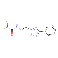 Chemical structure of 2-chloro-2-fluoro-N-[2-(3-phenyl-1,2,4-oxadiazol-5-yl)ethyl]acetamide - CSSB21332124339