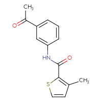 Chemical structure of N-(3-acetylphenyl)-3-methylthiophene-2-carboxamide - CSSB00000582091