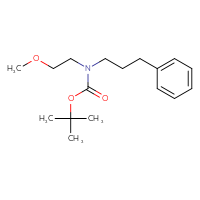Chemical structure of tert-butyl N-(2-methoxyethyl)-N-(3-phenylpropyl)carbamate - CSSB02055046486