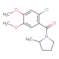 Chemical structure of 1-(2-chloro-4,5-dimethoxybenzoyl)-2-methylpyrrolidine - CSSB01565076574