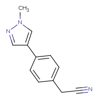 Chemical structure of 2-[4-(1-methyl-1H-pyrazol-4-yl)phenyl]acetonitrile - CSSB06582970591
