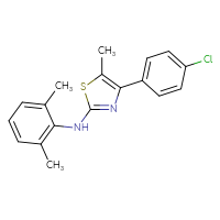 Chemical structure of 4-(4-chlorophenyl)-N-(2,6-dimethylphenyl)-5-methyl-1,3-thiazol-2-amine - CSSB21531615084
