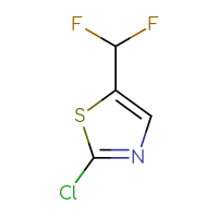 Chemical structure of 2-chloro-5-(difluoromethyl)-1,3-thiazole - CSSB00016217274