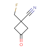 Chemical structure of 1-(fluoromethyl)-3-oxocyclobutane-1-carbonitrile - CSSB00010657300