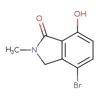 Chemical structure of 4-bromo-7-hydroxy-2-methyl-2,3-dihydro-1H-isoindol-1-one - CSSB19271773969