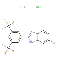 Chemical structure of 2-[3,5-bis(trifluoromethyl)phenyl]-1H-1,3-benzodiazol-6-amine dihydrochloride - CSSB15082380275
