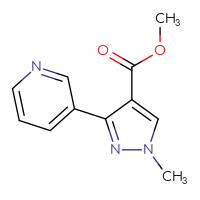 Chemical structure of methyl 1-methyl-3-(pyridin-3-yl)-1H-pyrazole-4-carboxylate - CSSB00041953818