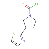 Chemical structure of 3-(1,3-thiazol-2-yl)pyrrolidine-1-carbonyl chloride - CSSB00025256867