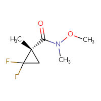 Chemical structure of (1S)-2,2-difluoro-N-methoxy-N,1-dimethylcyclopropane-1-carboxamide - CSSB20443508679