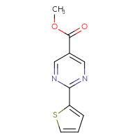 Chemical structure of methyl 2-(thiophen-2-yl)pyrimidine-5-carboxylate - CSSB00119097427