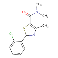 Chemical structure of 2-(2-chlorophenyl)-N,N,4-trimethyl-1,3-thiazole-5-carboxamide - CSSB01432918672