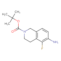 Chemical structure of tert-butyl 6-amino-5-fluoro-1,2,3,4-tetrahydroisoquinoline-2-carboxylate - CSSB00000728780