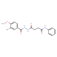 Chemical structure of 3-[N'-(3-bromo-4-methoxybenzoyl)hydrazinecarbonyl]-N-phenylpropanamide - CSSB00020575396