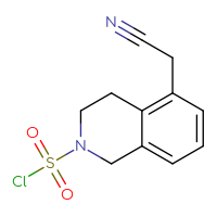 Chemical structure of 5-(cyanomethyl)-1,2,3,4-tetrahydroisoquinoline-2-sulfonyl chloride - CSSB21224773948