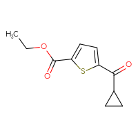 Chemical structure of ethyl 5-cyclopropanecarbonylthiophene-2-carboxylate - CSSB00011085292