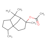 Chemical structure of 2,6,6,8-tetramethyltricyclo[5.3.1.0¹,⁵]undecan-8-yl acetate - CSSB00132408481