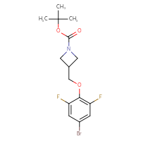 Chemical structure of tert-butyl 3-[(4-bromo-2,6-difluorophenoxy)methyl]azetidine-1-carboxylate - CSSB02135951767