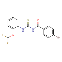 Chemical structure of 1-(4-bromobenzoyl)-3-[2-(difluoromethoxy)phenyl]thiourea - CSSB00121621183