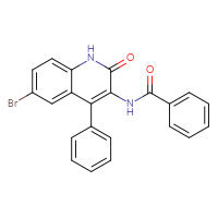 Chemical structure of N-(6-bromo-2-oxo-4-phenyl-1,2-dihydroquinolin-3-yl)benzamide - CSSB00027809356