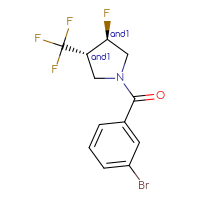 Chemical structure of rac-(3R,4S)-1-(3-bromobenzoyl)-3-fluoro-4-(trifluoromethyl)pyrrolidine - CSSB21432563872