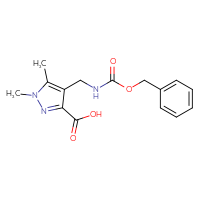Chemical structure of 4-({[(benzyloxy)carbonyl]amino}methyl)-1,5-dimethyl-1H-pyrazole-3-carboxylic acid - CSSB06376665908