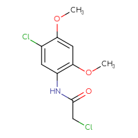 Chemical structure of 2-chloro-N-(5-chloro-2,4-dimethoxyphenyl)acetamide - CSSB00000239554