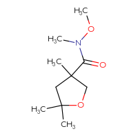 Chemical structure of N-methoxy-N,3,5,5-tetramethyloxolane-3-carboxamide - CSSB20453399608