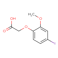 Chemical structure of 2-(4-iodo-2-methoxyphenoxy)acetic acid - CSSB06386183797