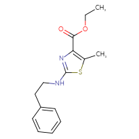 Chemical structure of ethyl 5-methyl-2-[(2-phenylethyl)amino]-1,3-thiazole-4-carboxylate - CSSB00000694743