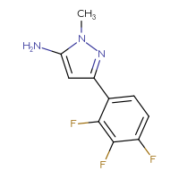Chemical structure of 1-methyl-3-(2,3,4-trifluorophenyl)-1H-pyrazol-5-amine - CSSB00006168168