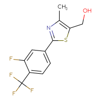 Chemical structure of {2-[3-fluoro-4-(trifluoromethyl)phenyl]-4-methyl-1,3-thiazol-5-yl}methanol - CSSB00016996193