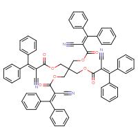 Chemical structure of 3-{[2-cyano-2-(diphenylmethylidene)acetyl]oxy}-2,2-bis({[2-cyano-2-(diphenylmethylidene)acetyl]oxy}methyl)propyl 2-cyano-3,3-diphenylprop-2-enoate - CSSB02125554431