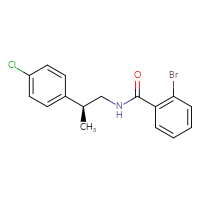 Chemical structure of 2-bromo-N-[(2S)-2-(4-chlorophenyl)propyl]benzamide - CSSB21432562796