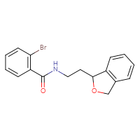 Chemical structure of 2-bromo-N-[2-(1,3-dihydro-2-benzofuran-1-yl)ethyl]benzamide - CSSB21432560149
