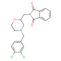 Chemical structure of 2-({4-[(3,4-dichlorophenyl)methyl]morpholin-2-yl}methyl)-2,3-dihydro-1H-isoindole-1,3-dione - CSSB00025742465