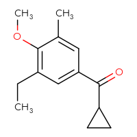 Chemical structure of cyclopropyl(3-ethyl-4-methoxy-5-methylphenyl)methanone - CSSB20814002605