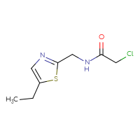 Chemical structure of 2-chloro-N-[(5-ethyl-1,3-thiazol-2-yl)methyl]acetamide - CSSB00012342060