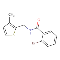 Chemical structure of 2-bromo-N-[(3-methylthiophen-2-yl)methyl]benzamide - CSSB00000307615
