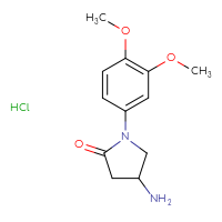 Chemical structure of 4-amino-1-(3,4-dimethoxyphenyl)pyrrolidin-2-one hydrochloride - CSSB03436921339