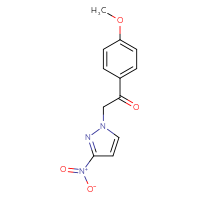 Chemical structure of 1-(4-methoxyphenyl)-2-(3-nitro-1H-pyrazol-1-yl)ethan-1-one - CSSB00000929530