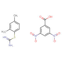Chemical structure of 3,5-dinitrobenzoic acid; [(2,4-dimethylphenyl)sulfanyl]methanimidamide - CSSB02125605328