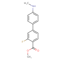 Chemical structure of methyl 3-fluoro-4'-(methylamino)-[1,1'-biphenyl]-4-carboxylate - CSSB03092972220