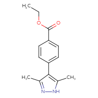 Chemical structure of ethyl 4-(3,5-dimethyl-1H-pyrazol-4-yl)benzoate - CSSB01097656259