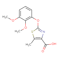 Chemical structure of 2-(2,3-dimethoxyphenoxy)-5-methyl-1,3-thiazole-4-carboxylic acid - CSSB00020597626