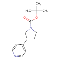 Chemical structure of tert-butyl 3-(pyridin-4-yl)pyrrolidine-1-carboxylate - CSSB00010776086